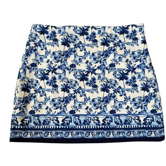 Loft Corfu weekend shift floral cotton stretch skirt size 14P NWT - Picture 3 of 8